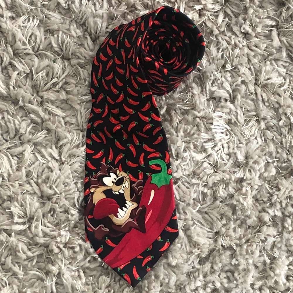 Looney Tunes Red Pepper/Tasmanian Devil Silk Tie